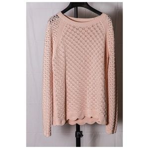 LOFT - Baby Pink Scalloped Sweater